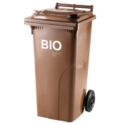 Pojemnik kubeł na BIO odpady i śmieci spożywcze ATESTY Europlast Austria - brązowy 120L