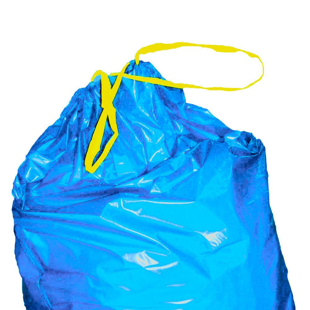 Worki na odpadki śmieci LDPE 35 mikr wiązane rolka 10szt. - niebieskie 60L - sklep.odpady.org