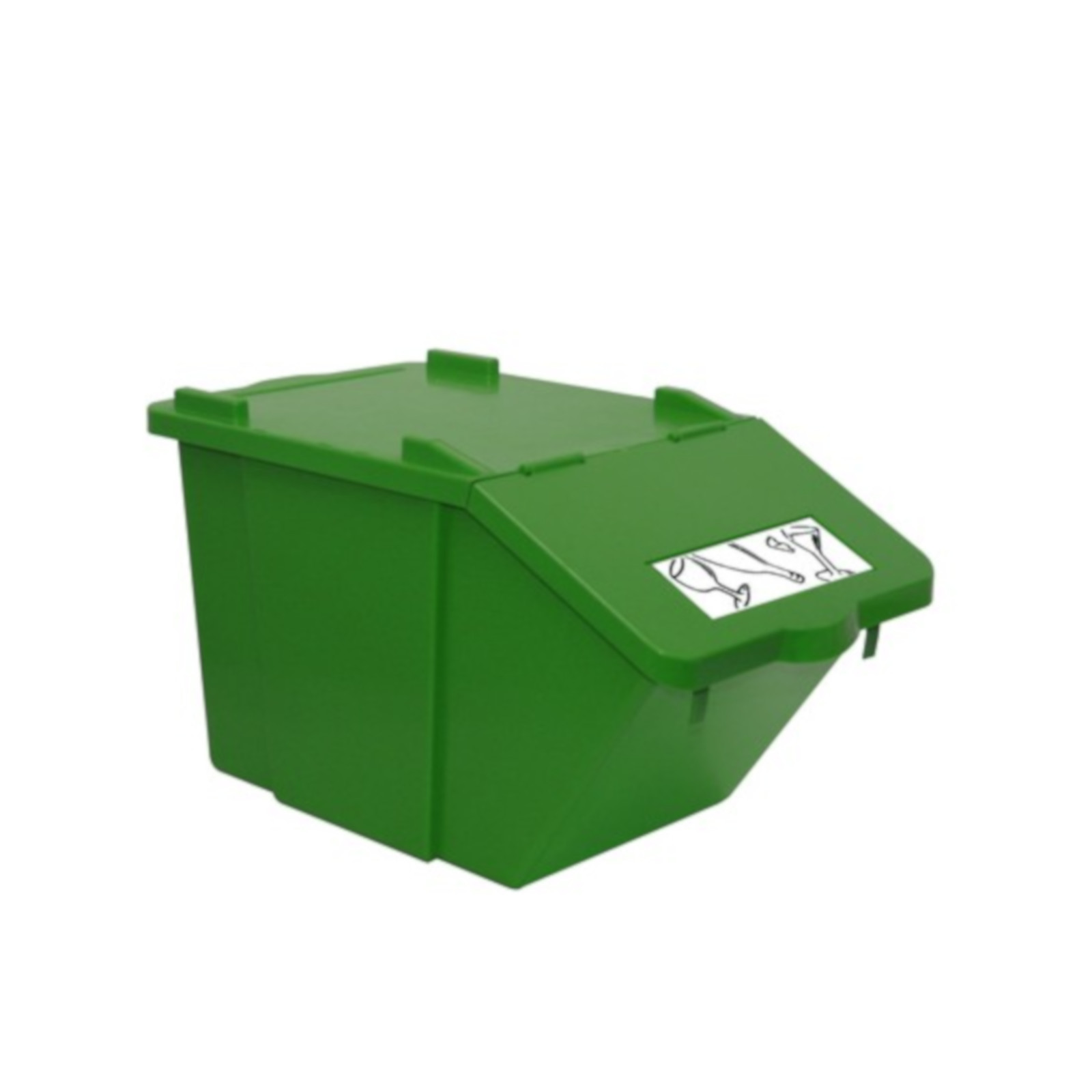 Pojemnik do sortowania odpadów piętrowy - zielony 45L - sklep.odpady.org