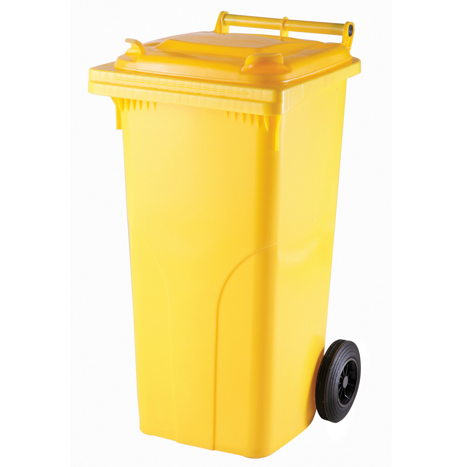 Pojemnik kubeł na odpady i śmieci ATESTY Europlast Austria - żółty 120L - sklep.odpady.org