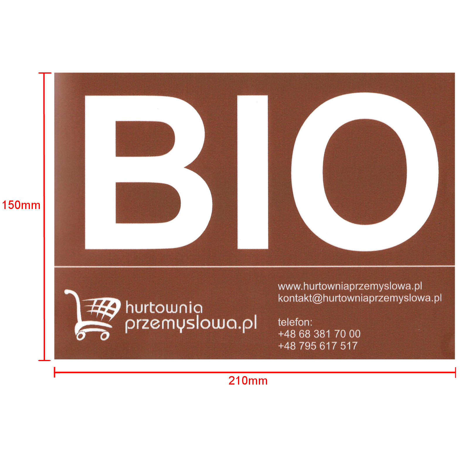 Naklejka nalepka BIO na kosz śmietnik kubeł kontener na bioodpady odpady spożywcze - sklep.odpady.org